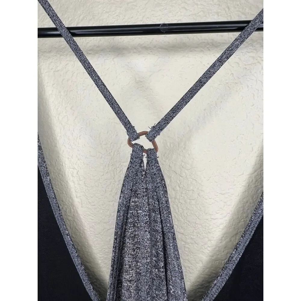 Rachel Roy, Heathered Gray Silver Dress, Nylon Blend, Strappy Back Casual Dress - Picture 7 of 8